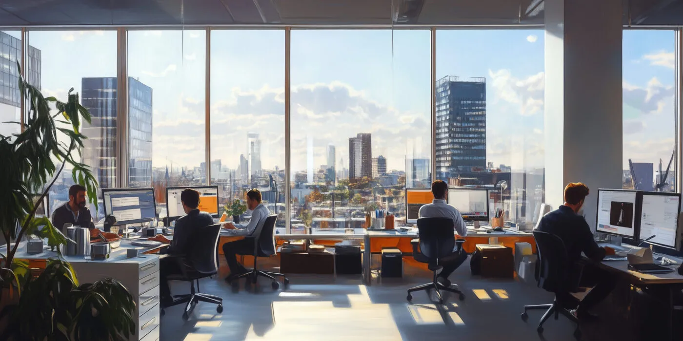 Werkruimte stadsuitzicht scc business systems